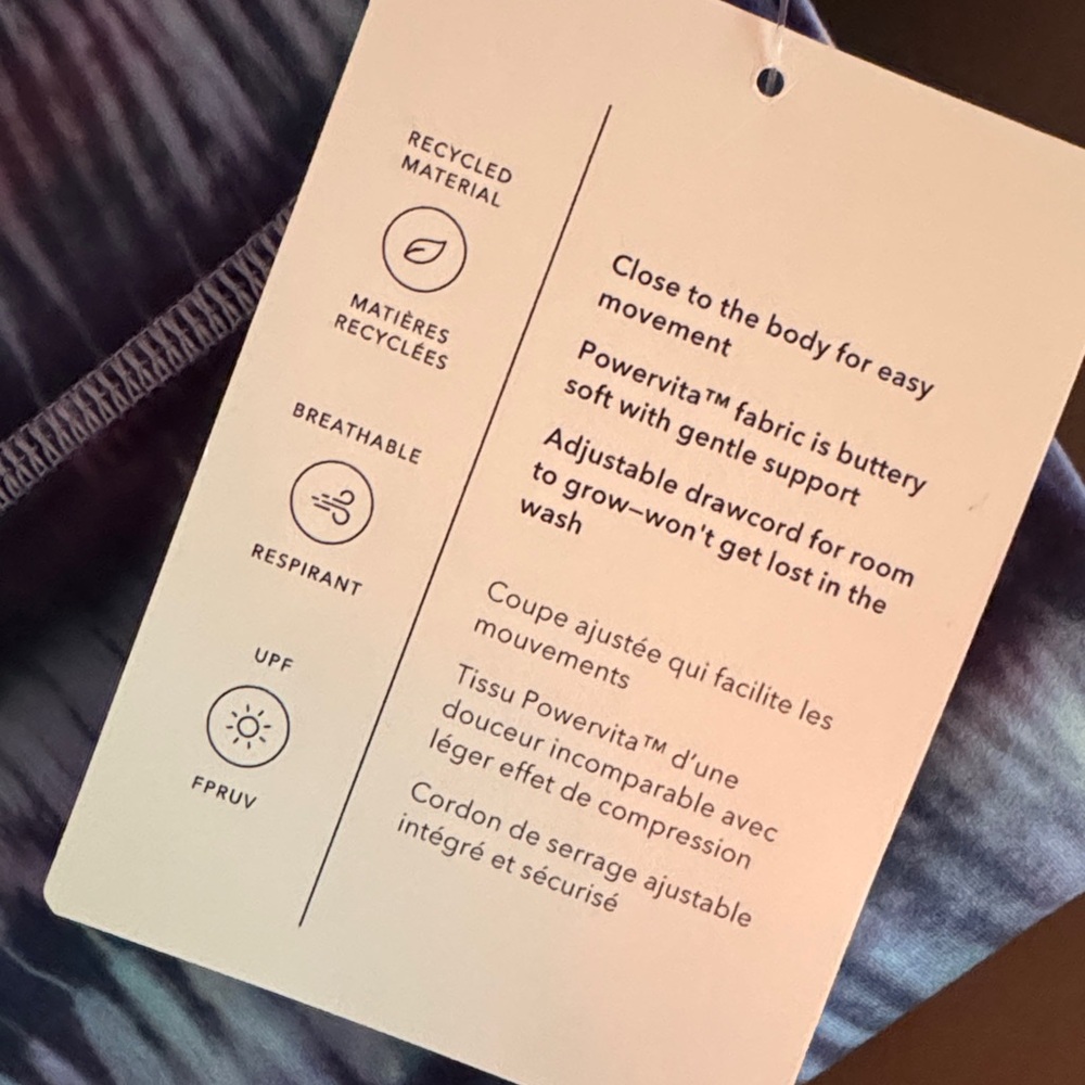 Athleta Kids Tie-Dye Leggings in Blue and Purple - Picture 5 of 5
